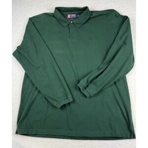 Chaps Ralph Lauren Polo Shirt Mens 2XL Green Long Sleeve Hand Framed Style 65130